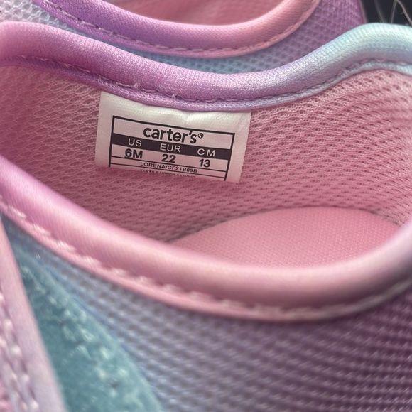 Size 6 Months Carter Baby Tennis Shoes - Picture 3 of 5